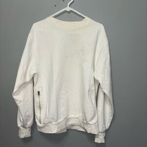Nike Women Cream Crewneck Sweater